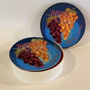 NIB Pottery Barn Wine Bar Cocktail Plates Set (4)